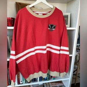 Anthropologie NWT Red Oversized Cotton Tiger Sweat-shirt Size XL